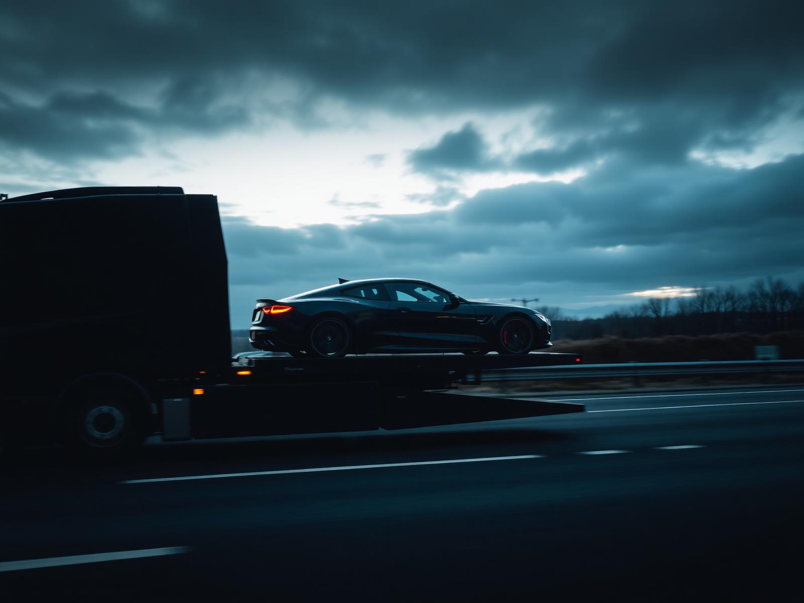 Fahrzeugüberführung auf dem Autotransporter
